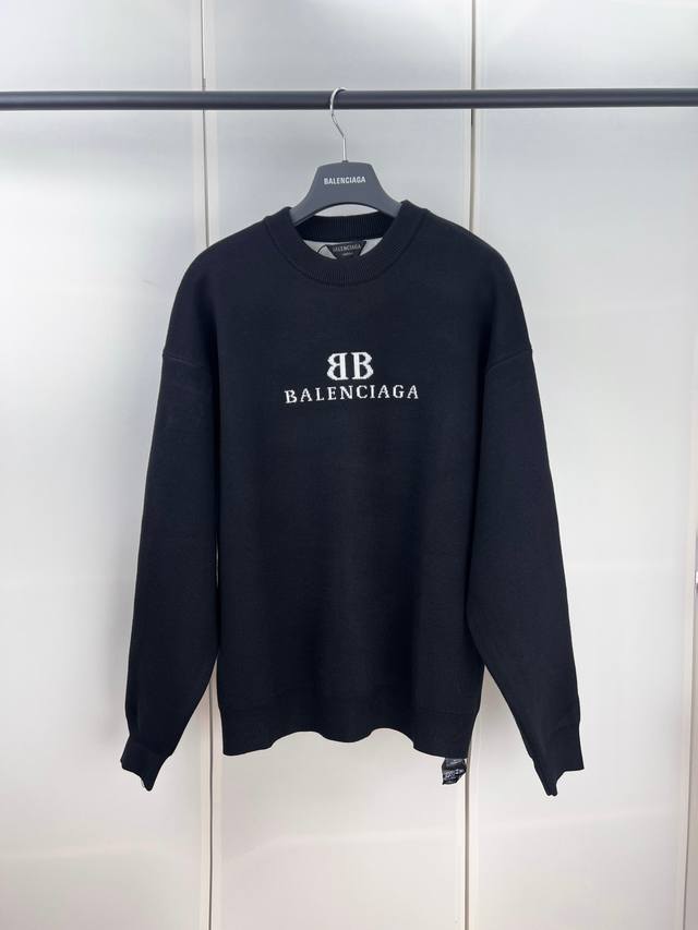 Balenciaga巴黎Bb字母针织毛衣S M L Xl