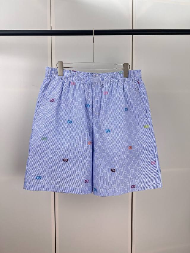Gucci古驰彩色Gg提花抽绳短裤S M L Xl
