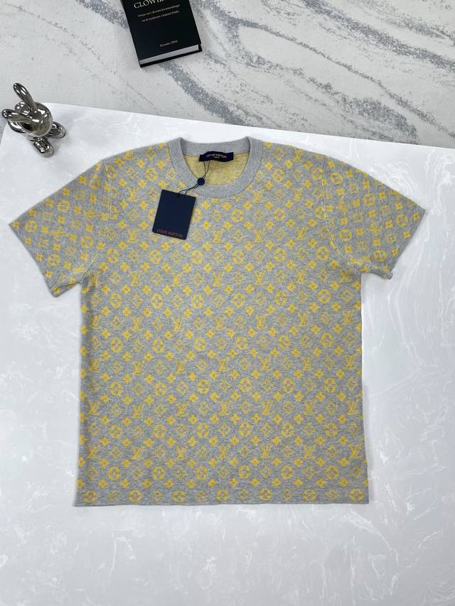高版本 Louis Vuitton-路易威登-25Ss提花满Logo针织圆领短袖三标齐全Size:Xs-L