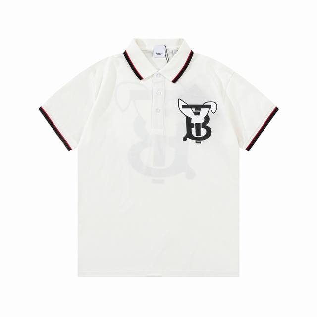 Burberry 巴宝莉 兔年限定 Tb兔头字母Logo 印花Polo衫升级，灵感源自八十年代复古原版面料 官方同款 定制 同缸染面料 手感非常舒服 春夏最新砖