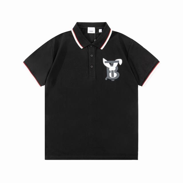 Burberry 巴宝莉 兔年限定 Tb兔头字母Logo 印花Polo衫升级，灵感源自八十年代复古原版面料 官方同款 定制 同缸染面料 手感非常舒服 春夏最新砖