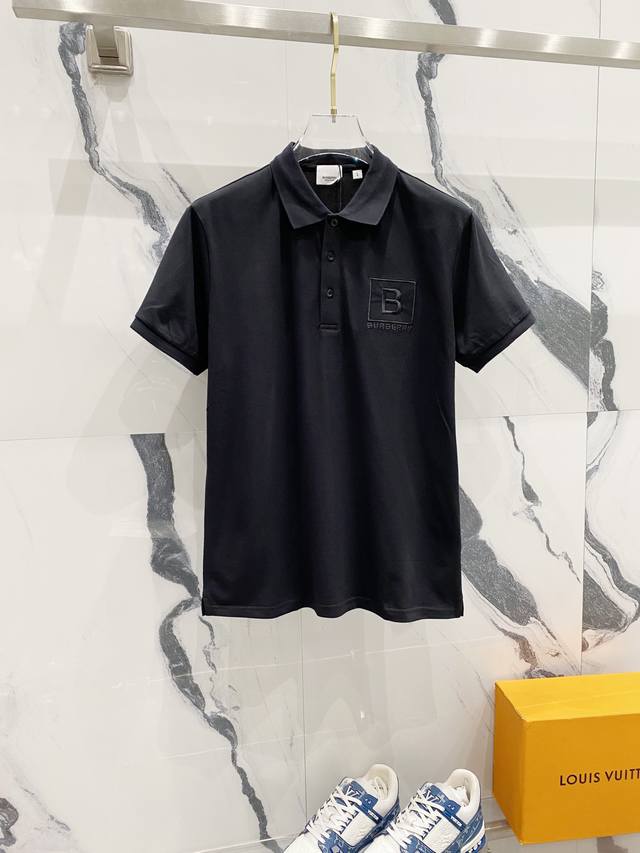 Burberry 巴宝莉 翻领Polo衫简约小标字母Logo刺绣标识官方同步 商务首选时尚个性 百搭潮流纯原品质 原版面料吊牌 领标 水洗麦 三标齐全颜色: 黑