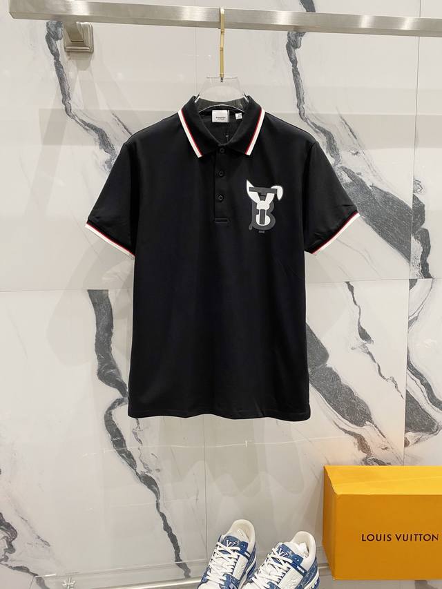 Burberry 巴宝莉 翻领Polo衫Tb字母兔子印花Logo标识官方同步 商务首选时尚个性 百搭潮流纯原品质 原版面料吊牌 领标 水洗麦 三标齐全颜色: 黑