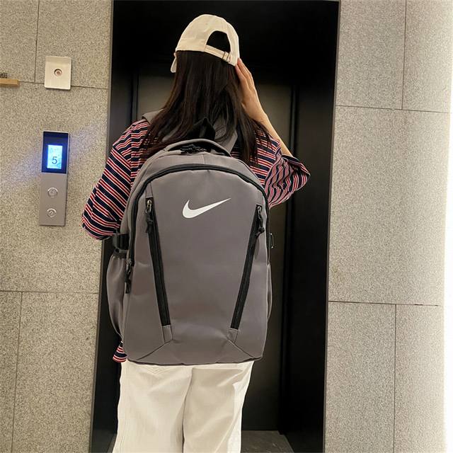 Nike耐克 男女同款简约百搭休闲双肩包时尚运动大容量背包校园高中大学生书包电脑包 尺寸:46×31×18