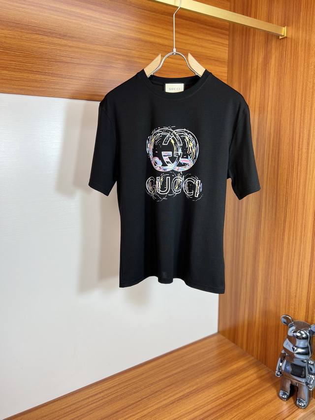 Gucc‘’ 2025春夏新品 三标齐全 丝光棉 短袖T恤 好货不用过多介绍 看细节 专柜码数：M-Xxxl 175 140建议L