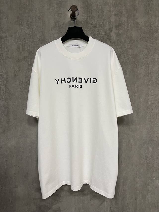 重磅400G短袖Givenchy 纪梵希 25Ss 经典Logo字母印花重磅短袖T恤面料高定超重磅全棉双纱紧密新疆棉 克重380克 搭配2*2索罗娜罗纹 420