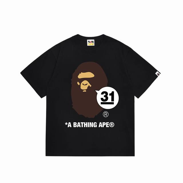 Sc1035# 顶级版本 Bape 采用260克优质高织纯棉面料 双纱精梳 质感柔软不起球 进口环保印花胶浆 图案鲜明立体 品质男女同款 上身即是潮人颜色：黑色