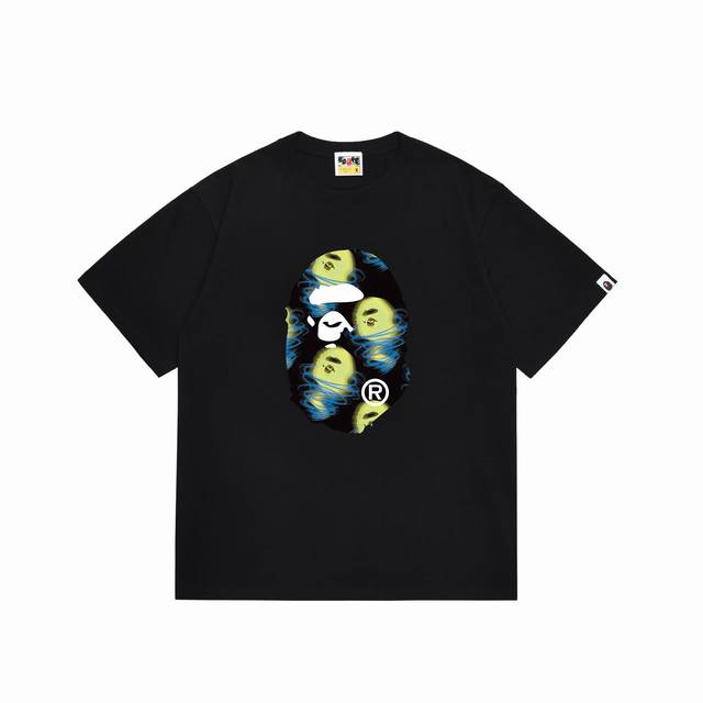 Sc1033# 顶级版本 Bape 采用260克优质高织纯棉面料 双纱精梳 质感柔软不起球 进口环保印花胶浆 图案鲜明立体 品质男女同款 上身即是潮人颜色：黑色