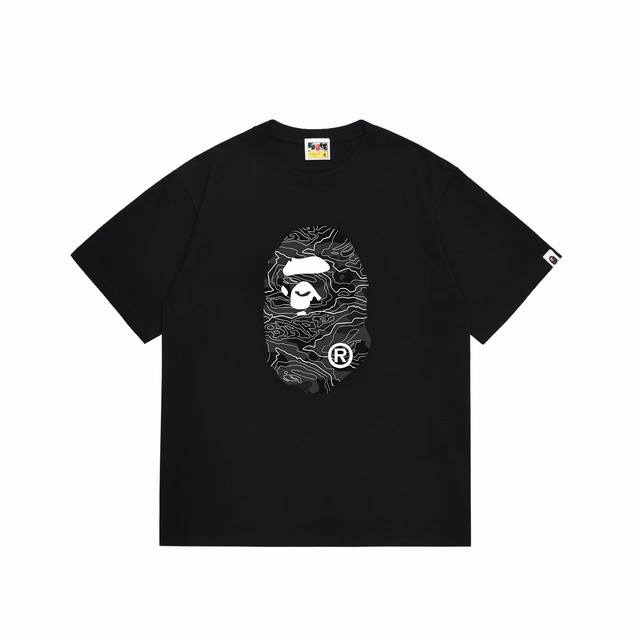 Sc1027# 顶级版本 Bape 采用260克优质高织纯棉面料 双纱精梳 质感柔软不起球 进口环保印花胶浆 图案鲜明立体 品质男女同款 上身即是潮人颜色：黑色