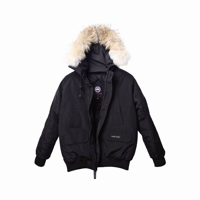 特价 福利回馈 [福]欲购从速！不退换！码数：Xxl1Canada Goose 01款大鹅 顶级 防寒保暖羽绒短款飞行夹克尺码：Xxl颜色：黑色承诺：保证真狼毛