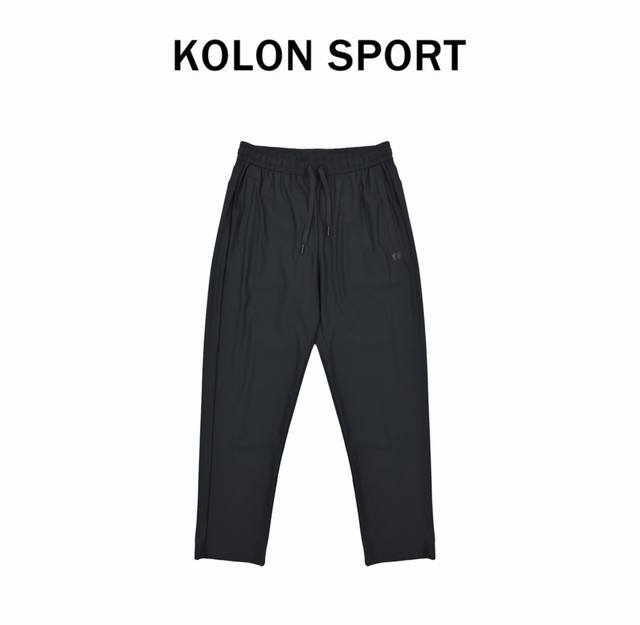 Kolon Sport 可隆户外夏季冰丝弹力速干直筒长裤！锦伦安踏条面料，拉链口袋。拼接设计！颜色：黑色 藏青031 尺码M-3Xl此款裤子非常百搭，弹力腰围，