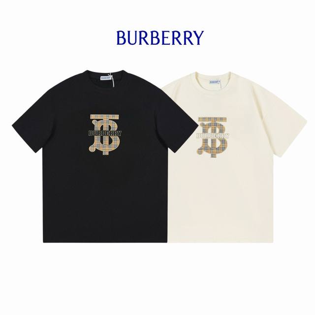 Burberry巴宝莉刺绣格子贴布双纱300：黑色 杏色：Xs-L