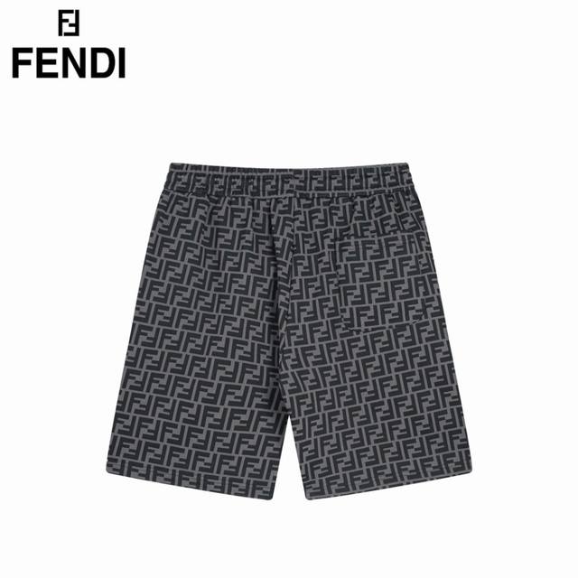 Fendi 芬迪 24Fw满印Logo短裤进口定制360G %纯棉面料，细节原版开模、辅料，上身时尚超有型，强力推荐！颜色:深灰色 卡其色 码数Xs-L