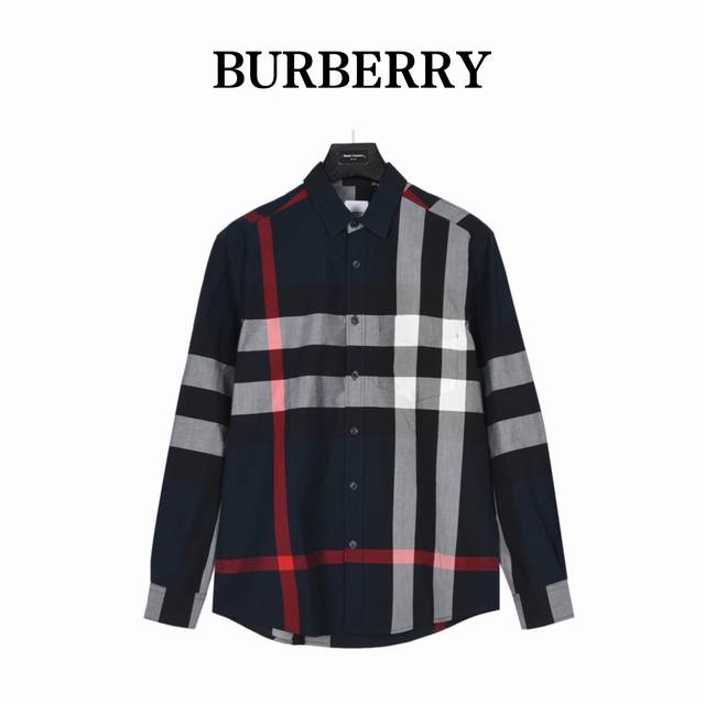 Burberry 巴宝莉 经典大格纹衬衫定制原版一致20支精梳棉单线纱，纱线全部订染，最终确定织法，无论是格型大小线条粗细均达到Y版水平并且布料没有尾斜现象，红