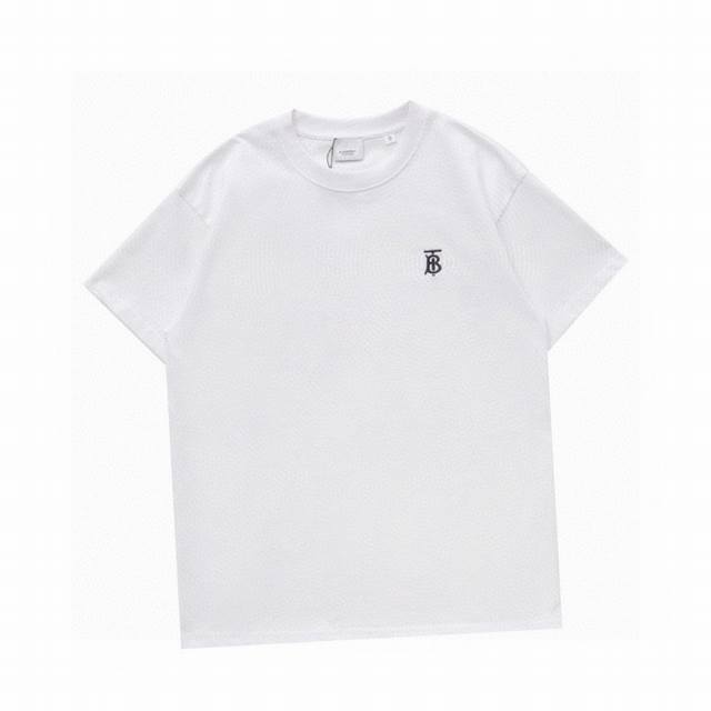 巴宝莉 Burberry夏季新款 经典小Tb刺绣圆领短袖T恤，高端品质采用定织定染高克重原版面料，洗水完高达280G纯棉面料，螺纹增加到2.7不变形 宽松Ove
