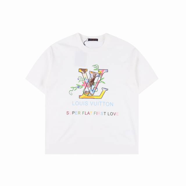 Louis Vuitton 路易威登 Lv 25Ss 花卉短袖T恤面料采用定制260G 32支特滑双股精棉平纹高密无尘全棉布料。前幅高密度加厚，走线平整，代工品