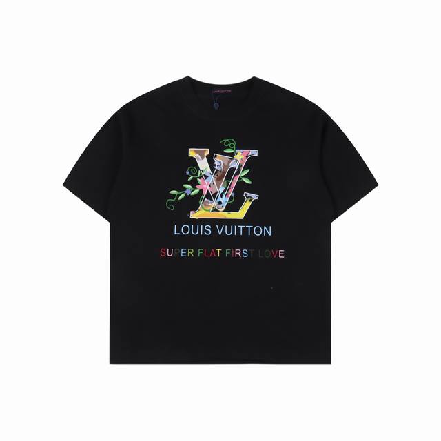 Louis Vuitton 路易威登 Lv 25Ss 花卉短袖T恤面料采用定制260G 32支特滑双股精棉平纹高密无尘全棉布料。前幅高密度加厚，走线平整，代工品