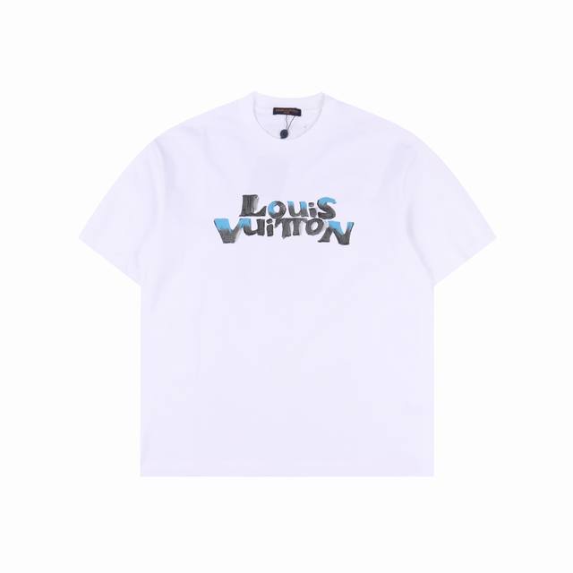 Louis Vuitton 路易威登 25Ss 手绘涂鸦兔头印花短袖夏季渠道限定新款 简约又不失风格的复古品牌标识，夏日炸街酷毙了 情侣气质款的白色+黑色，两色