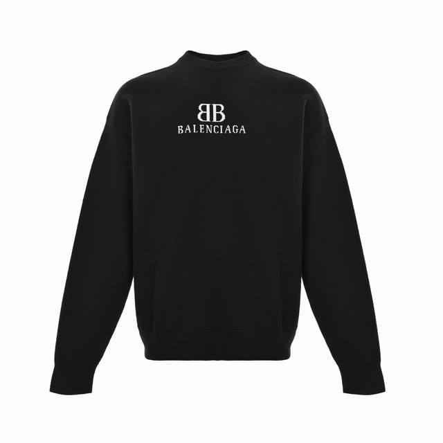 Balenciaga 巴黎世家 双B提花针织毛衣羊棉混织材质，德国进口机提花组织而成，接缝立体缝线，成衣洗水加软去味工艺，改善衣物的手感和外观，定制辅料，宽松版