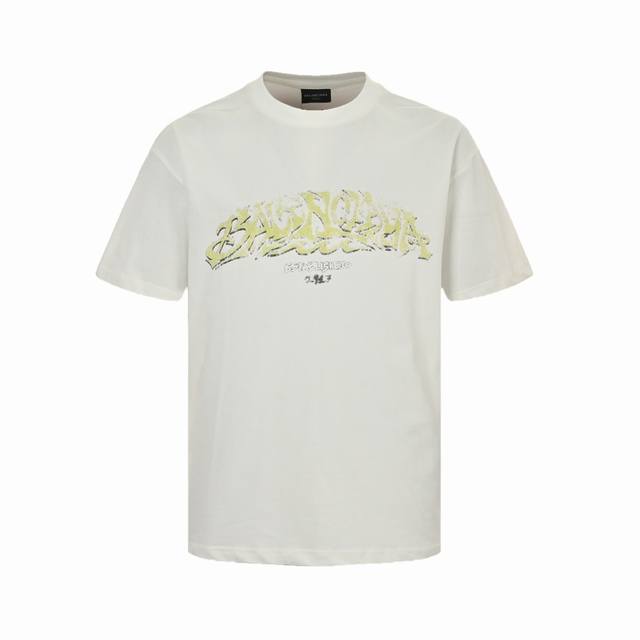 Balenciaga 巴黎世家 走秀款灾难火焰字母短袖订单版本面料：260克精棉平纹罗纹：32S精棉拉架1*1罗纹320克工艺：菲林开版椭圆机台版印花 丝网印刷