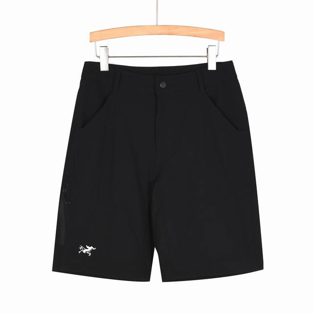 高端百灵刺绣 Arcteryx始祖鸟 Gamma Lightweight Short 9 纯色Logo刺绣系扣直筒夏季中腰休闲短裤 Gamma软壳短裤 男女同款