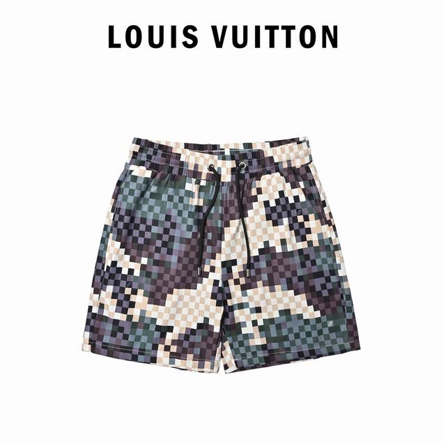 Louis Vuitton 路易威登 马赛克老花沙滩短裤精工艺梭织面料，定制五金，做工精细，质感一流，垂感十足，享受夏日与海滩的清凉时刻！003 Size:M-