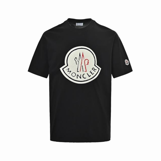 Moncler 蒙口 25Ss 毛巾绣Logo短袖采用60支双纱精梳纯棉爽滑手感，纯棉不起球不起毛，面料厚度260克重，单件重量280克左右！质量保证、原厂面料