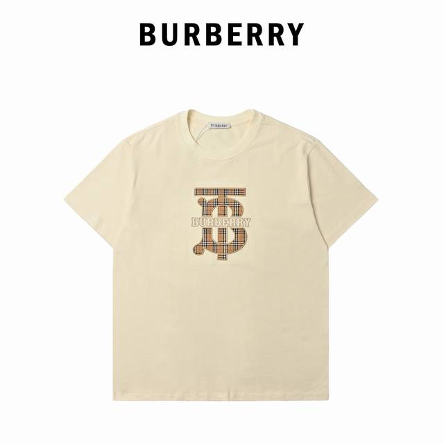 Burberry巴宝莉 刺绣格子贴布 双纱300G：黑色 杏色031 ：Xs-L