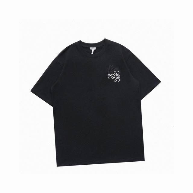 罗意威 Loewe夏季新款 错位Logo拼色刺绣刺绣圆领短袖T恤，高端品质独家定制采用定织定染高克重面料，洗水完高达280G纯棉面料，螺纹增加到2.7不变形，宽