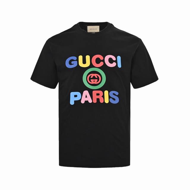 Gucci 古驰 24Ss 彩色字母印花短袖选用客供定制针织 %纯棉面打造,面料手感细腻，厚实有质感的纯棉布 高密度的机织工艺，如棉絮般柔紧致舒适 有挺括感，上