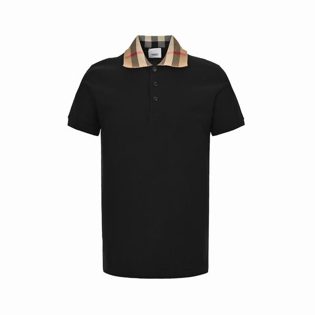 Burberry 巴宝莉 24Ss 格纹领Polo短袖原版5600购入，布料采用210G网眼珠地布料。同缸染面料 手感非常舒服 。订制扁机领子，颜色手感还原原版