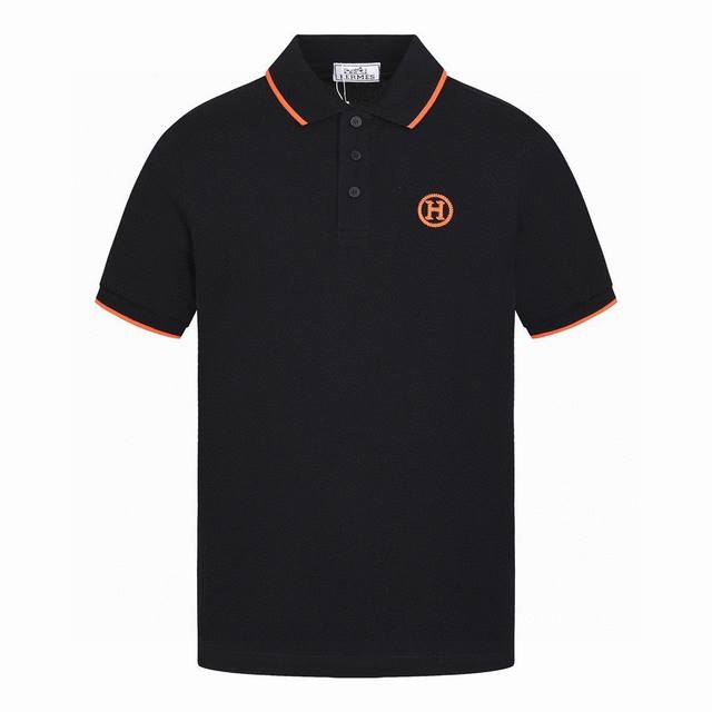 爱马仕 Hermes夏季新款 经典字母刺绣橙条翻领短袖Polo衫，精美重工艺H圆领短袖 潮流元素融合专柜款方面可以说是十分之成熟。精致工艺顶级元素融合打造，潮男