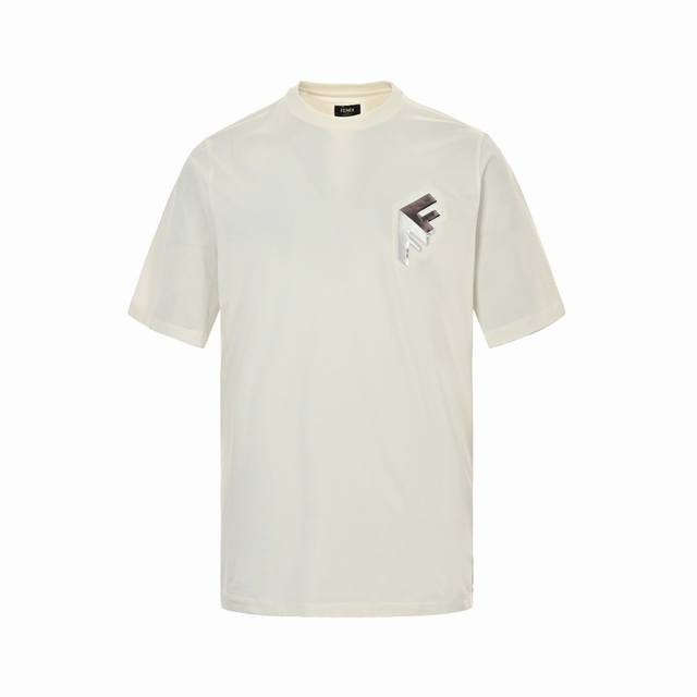Fendi 芬迪 Ff 3D立体字母短袖 克丝光爽棉1*1索罗纳230克面料，开模双F浮雕，前幅3D立体浮雕采用进口压花机压制而成，面料经过浇洗，宽松版型Siz