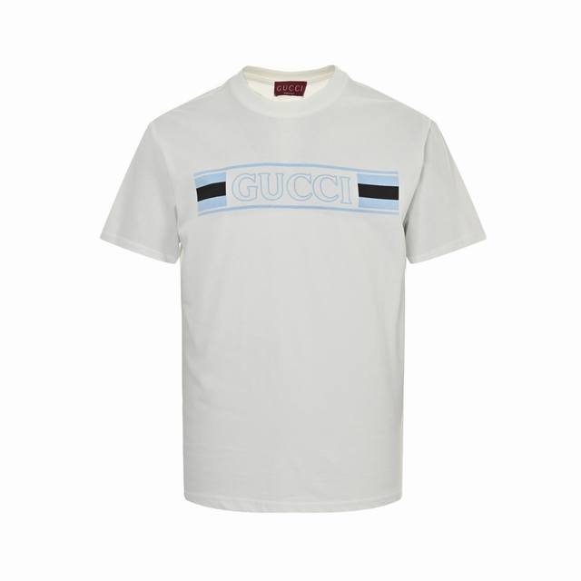 Gucci 古驰 25Ss 镂空字母Logo印花短袖代购原衣，原版开发 1:1复刻 ，高端定制全网独家！顶级品质，定制全套包装辅料信息贴纸，面料采用240G双股