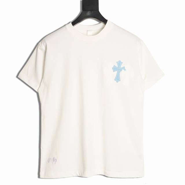 Chrome Hearts 克罗心 满皮标十字架短袖T恤定制 克全棉双纱硬挺面料 布面干净 布纹清晰 手感非常细腻扎实 更加力挺 舒适透气不易变形不易褶皱1×1