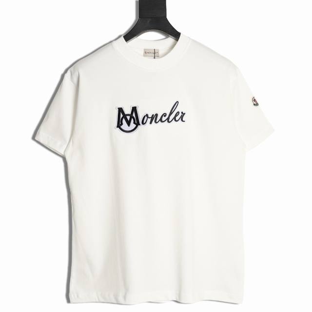 Moncler 蒙口 25Ss 贴布刺绣短袖T恤定制 克全棉双纱硬挺面料 布面干净 布纹清晰 手感非常细腻扎实 更加力挺 舒适透气不易变形不易褶皱1×1索罗娜螺