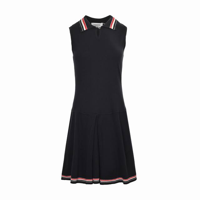 Thom Browne 汤姆布朗 彩条翻领羊毛针织连衣裙原版定制面料 辅料 Size:1-3