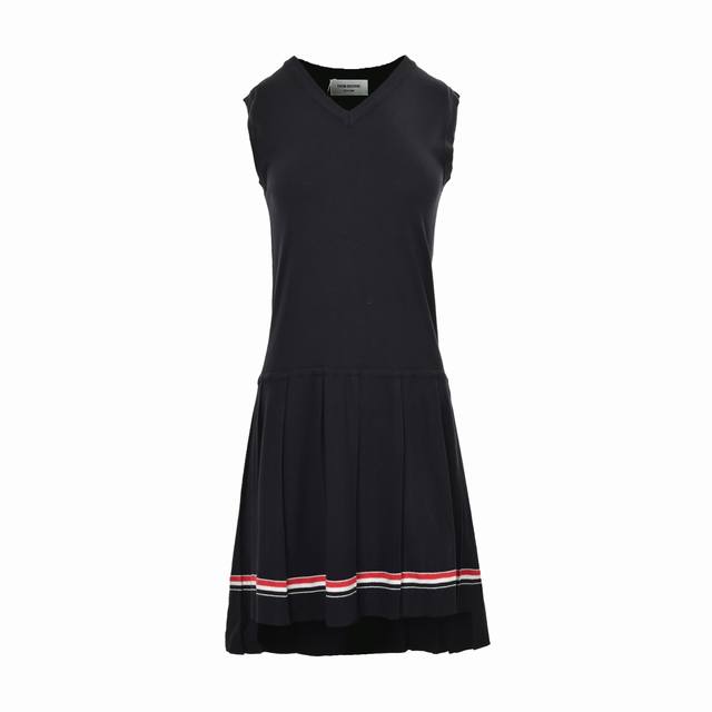 Thom Browne 汤姆布朗 彩条V领羊毛针织连衣裙 原版定制面料 辅料 Size:1-3