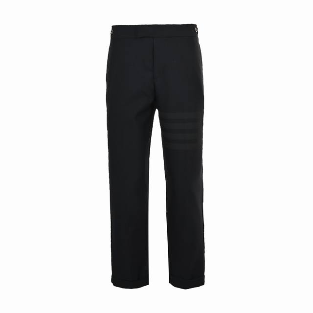 Thom Browne 汤姆布朗 黑杠西裤定制色织羊毛面料 Z-1品质，内部全采用包边做工，纽扣凤眼非常精细。金属纽扣，Size:0-4