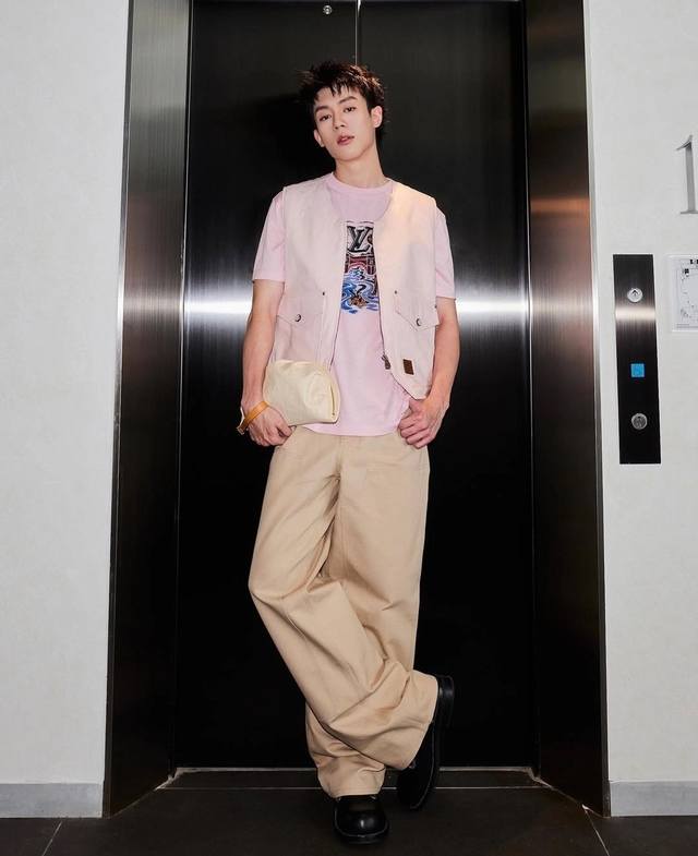 Lv联名Nigo侧边拉链直筒工装长裤