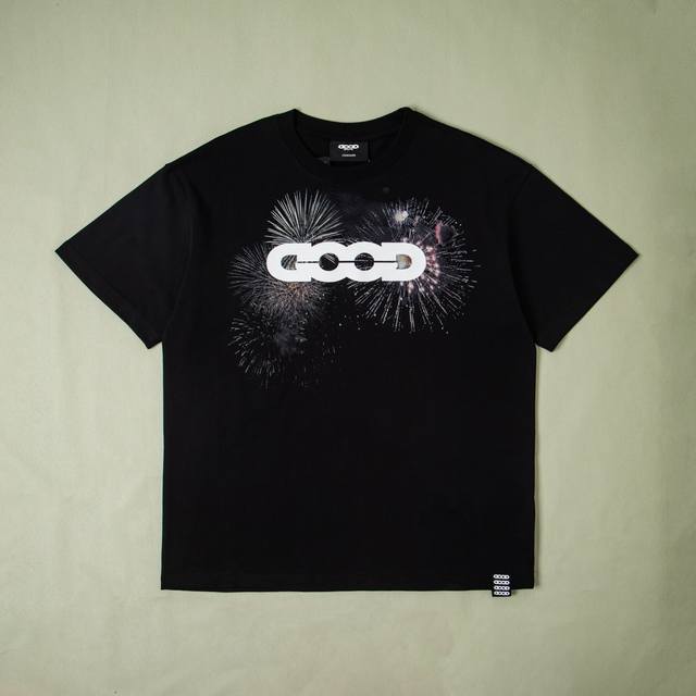纯原配套Goodbrand2025Ss烟花轻奢时尚高级感印花Logo短袖T恤男女Good短袖 烫图数码直喷工艺 全套辅料细节 Yb内置洗衣袋 还原1比1 男女同