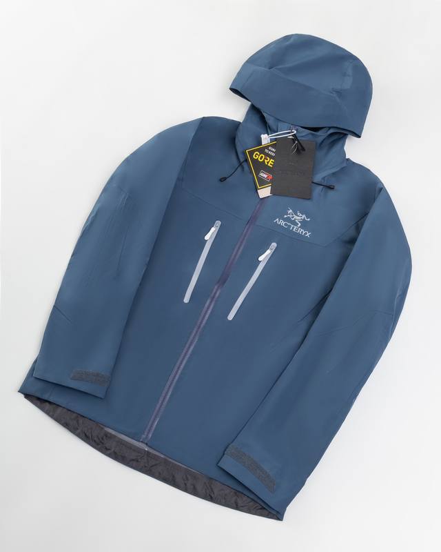 顶级品质 静海蓝白底 款号J98Arc'teryx 始祖鸟第六代Sv Arcteryx Alpha Sv Gtx 向导级硬壳冲锋衣男女同款 S到Xxl 原版一致