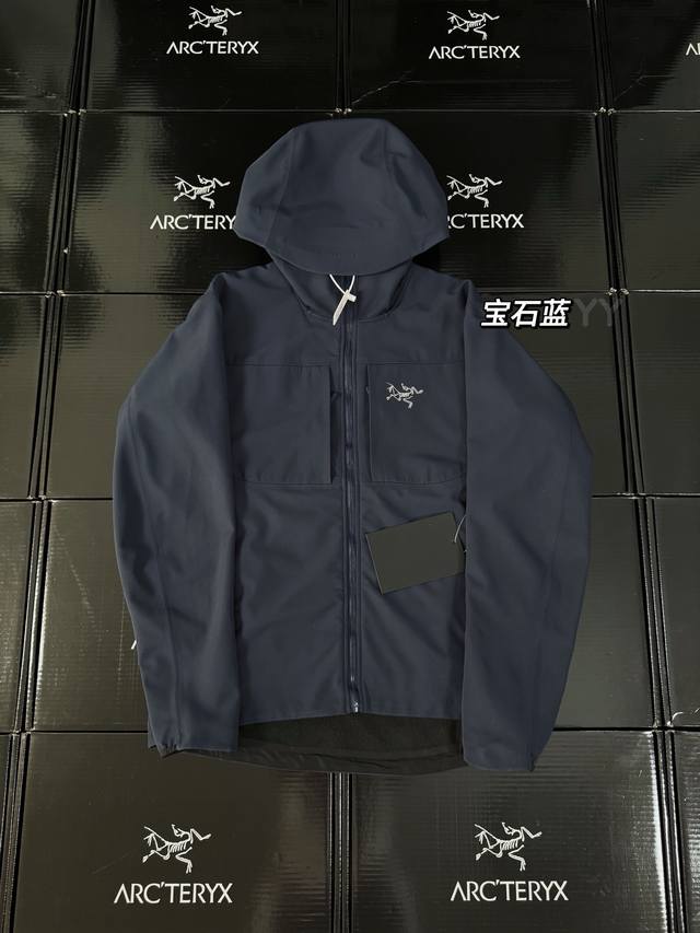 款号G04 藏青市场最高版本全压胶始祖鸟Gamma Mx Hoody纯色保暖软壳连帽外套原版一比一打版！不要拿其他次货来比较！！-Arcteryx Gamma