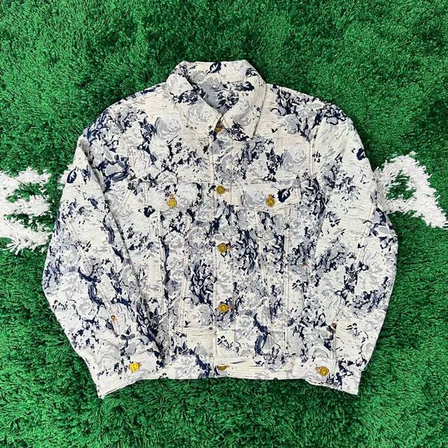 Louis Vuitton Fw22 路易威登 植物花卉满印牛仔外套-购入原版开模打造-定制全套领标、吊牌、洗唛、包装袋 -无性别区分男女同款-辅料1.1订制，