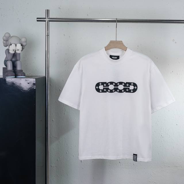 顶级品质 放心对比 定制包装袋Goodbrand 25Ss彩色烫钻印花重磅短袖T恤 Yb一比一开发 %棉 采用订色订染毛圈纯棉衣面，320G双股B1134双纱，
