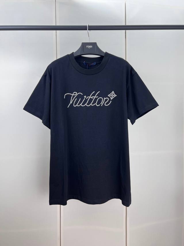 1V路易×Nigo联名字母烫珠T恤短袖S M L Xl
