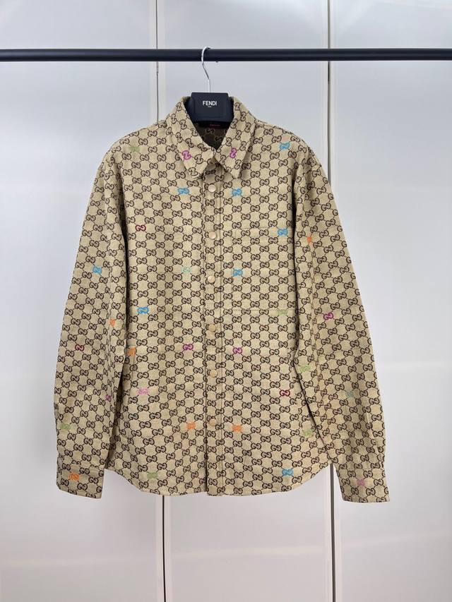 Gucci古驰Gg彩色提花衬衫夹克S M L Xl