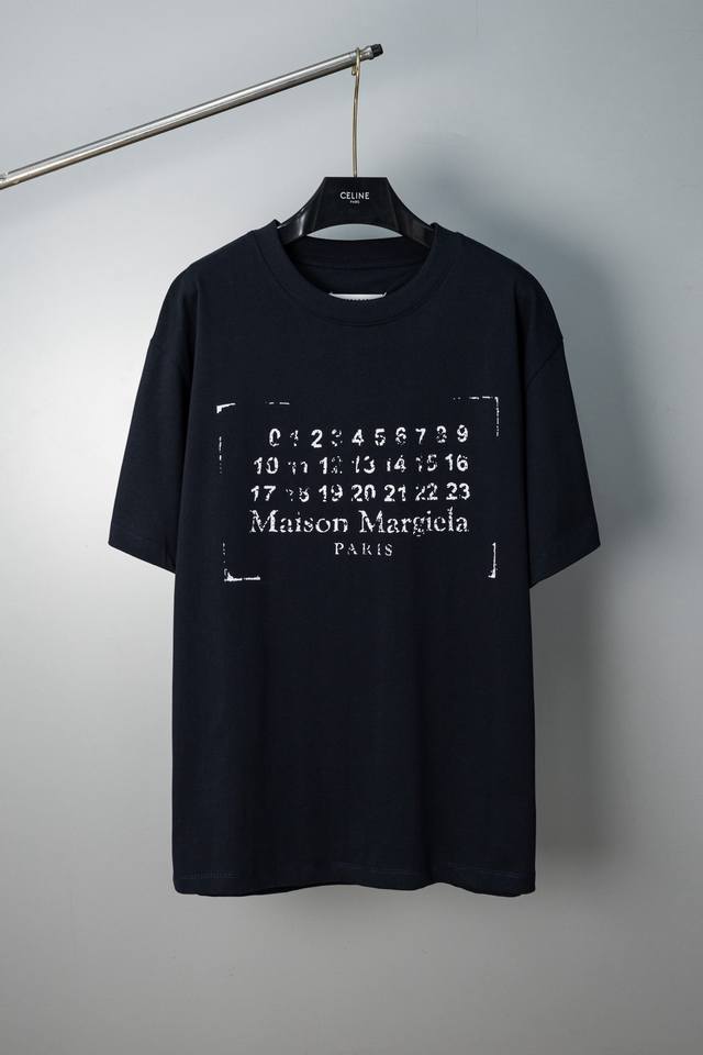 2048# #高版本Maison Margiela马吉拉24Fw做旧碎裂印花短袖T恤工艺：印花全套包装！重磅纯棉面料，配套350G螺纹，不易变形对版手工缝四角标