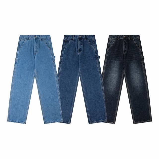 401# Carhartt Wip 卡哈特 卡哈特104941水洗牛仔裤B13迭代款颜色：浅蓝 深蓝 黑蓝 码数：28 30 32 34面料：牛仔布