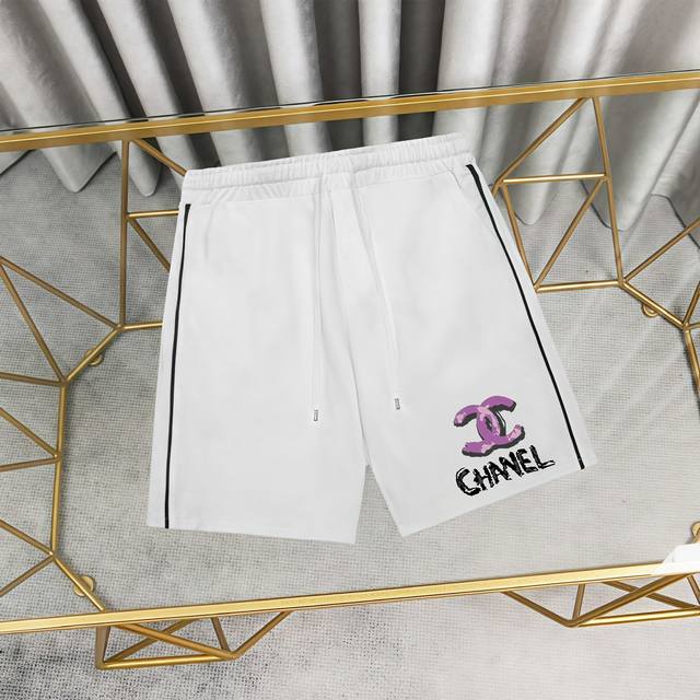 Chanel 香奈儿印花纯棉卫裤短裤五分裤1:1对版面料380克毛圈高克重百分百纯棉 提前做过预缩水1×1双纱洗一辈子都不会变形的 男女同款 官网细节 字母Lo
